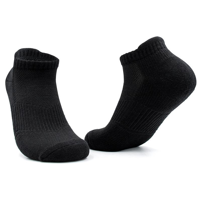 Men's Short Cylinder Solid Color Sports Basketball Thick Towel Bottom Moisture Absorption Breathable Combed Cotton Professional Running Socks