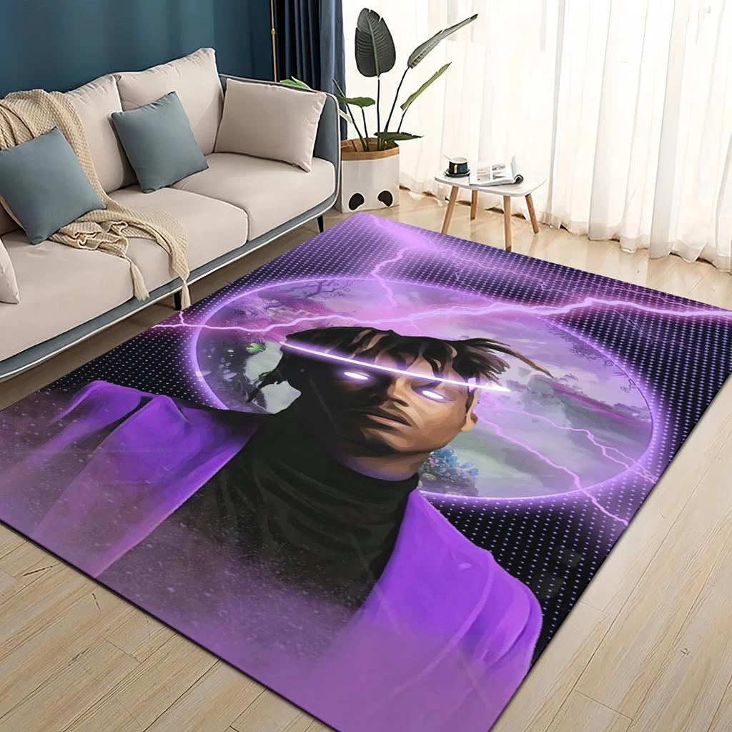 HD Juice WRLD 999 3D Legend Rapper Star Rug Carpet for Living Room Bedroom Home Decor,kids Play Non-slip for Sofa Doormat