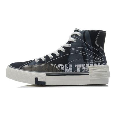 Trendy Wear-Resistant High-Top Skate Shoes Women Sneakers Black AETR002-1