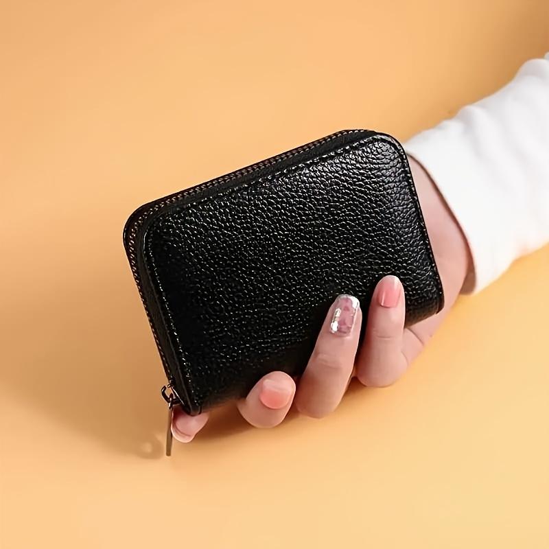 1pc Men's Black Casual Faux Leather Zipper Wallet with Multiple Card Slots & ID Holder - Stylish Accordion Design for Everyday Use, Cash Storage