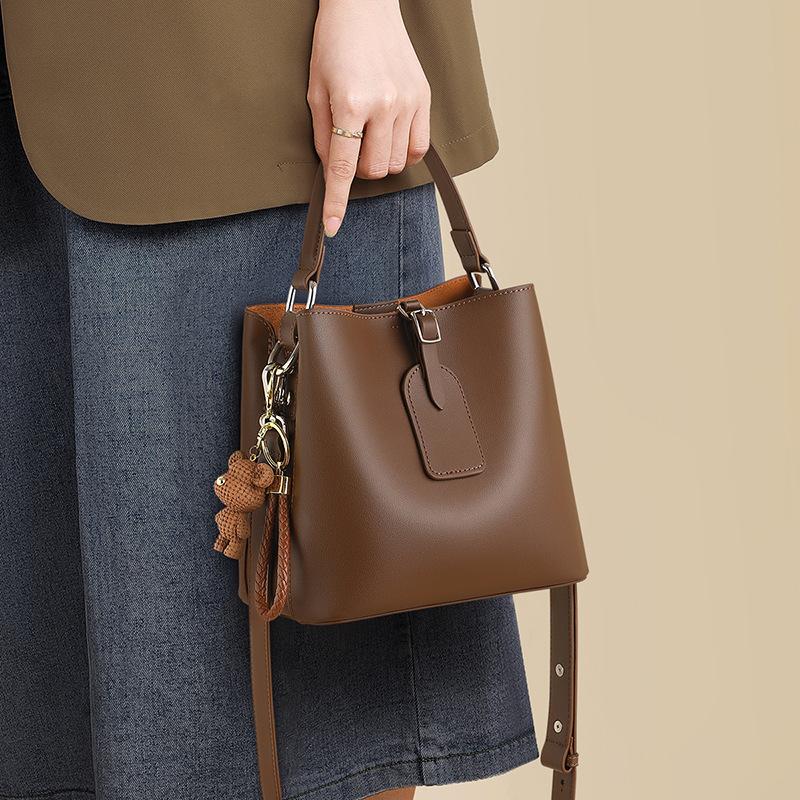 Damen Frühlings-/Sommer-Eimer Tasche Umhängetaschen Damen Premium Leder Schultertasche