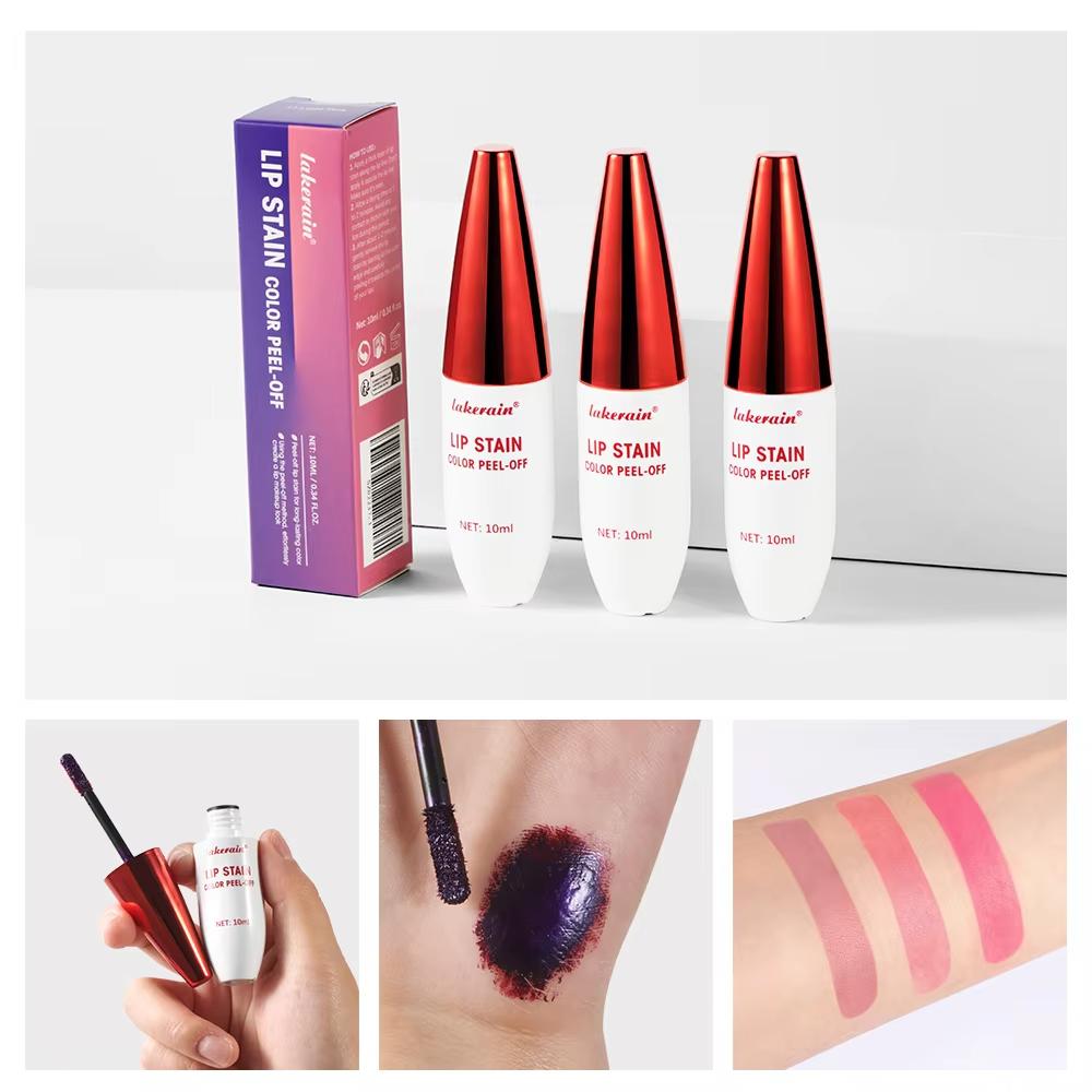 Mattes Peel-Off-Lippenglanz-Rosa-Lipgloss-Umriss-Kontur-Tattoo-Lippenstift, wasserfest, übertragungsbeständig, zum Abreißen, natürliche Lippentönung