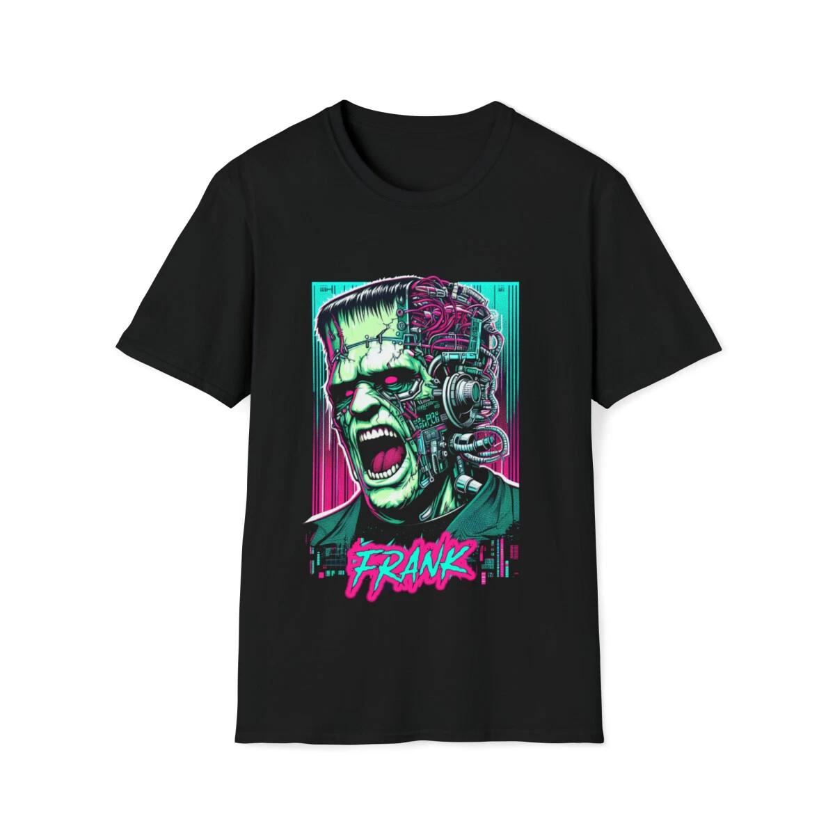 Cyberpunk Frankenstein T-Shirt - Reanimate in the Digital Age XXXL