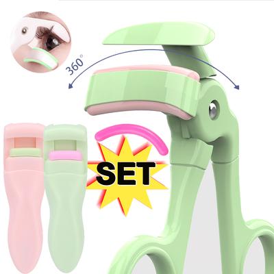 Set Pinzetta Arricciaciglia con Striscia in Gomma Sostituibile Design ad Angolo Ampio Arricciaciglia per Ciglia Lunga Durata Strumenti Professionali per il Trucco da Donna