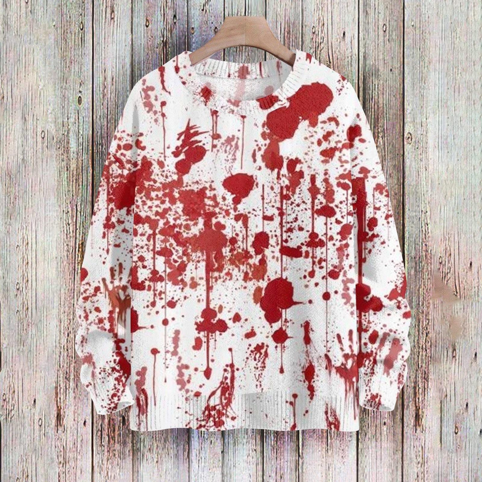 

Свитшоты на Хэллоуин для женщин, вязаный свитер, милая рубашка, осенний свитер с круглым вырезом, топы L белый