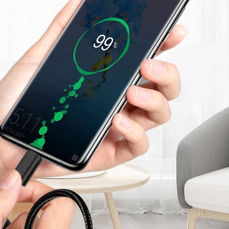 3A Fast Charge Data Cable Nylon Braided Charger USB Cable for IPhone /Android/Type-C