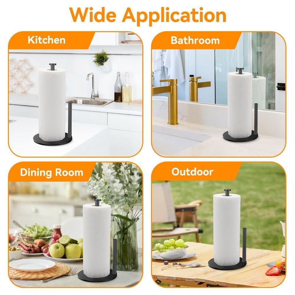 One-Handed Tear Paper Towel Stand Stainless Steel Paper Towel Dispenser  Bathroom