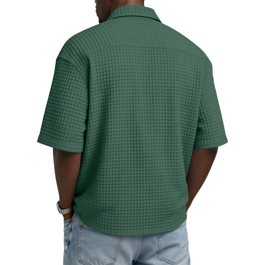 Chemise casual à manches courtes boutonnée pour homme