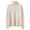 Damen Stehkragen Pullover Locker Dick Einfarbig Rollkragen Gestrickter Basis-Pullover