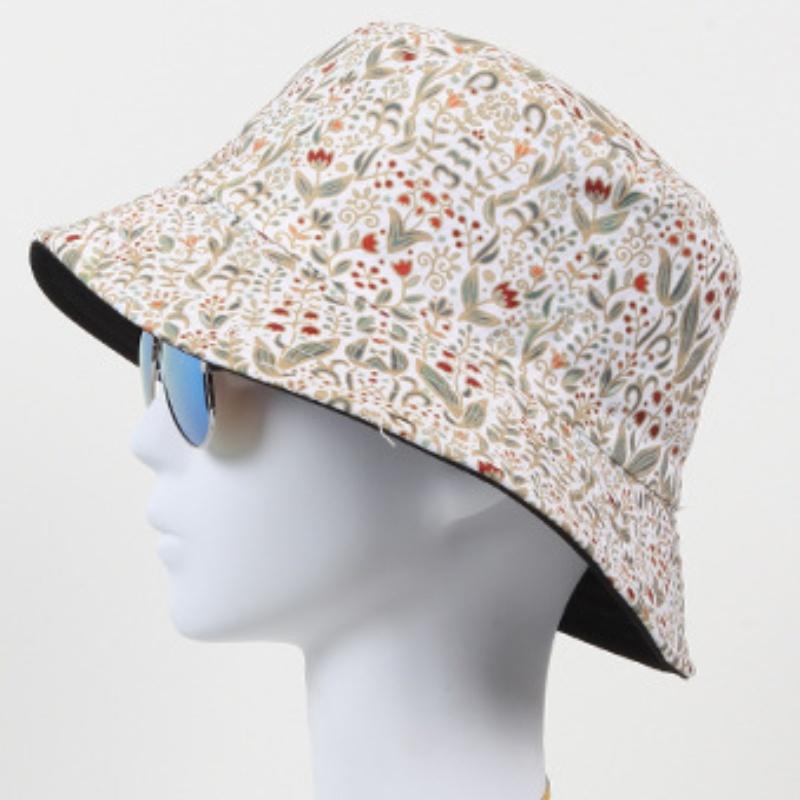 Versatile Style Hat Flower Printing Womens Sunshade Fishermans Hatscaps