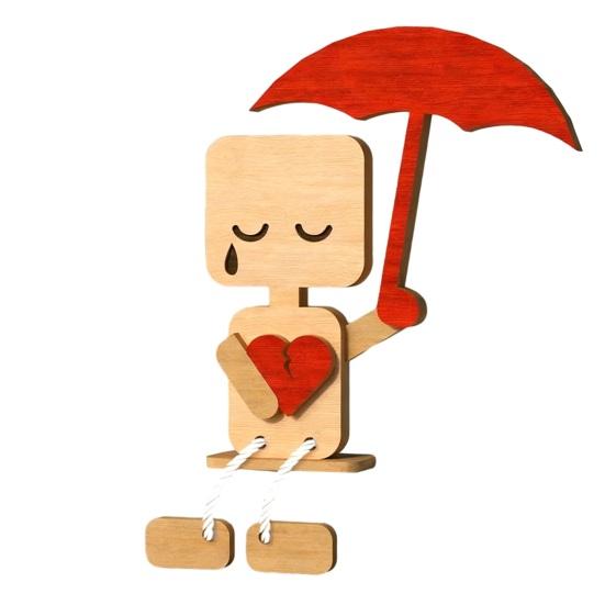 Drewniany Ozdoba Mężczyzna na Walentynki Ręcznie Robiona Wiejska Rustykalna Figurka Robota dla Pary