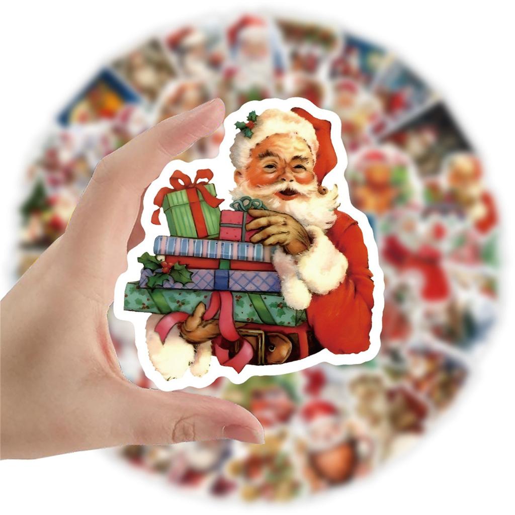50pcs Retro Christmas Stickers Selling Computer Ledger Mobile Phone Case Luggage Christmas Gift Stickers