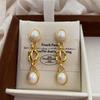 French Retro Artificial Pearl Earrings, Fringed Earrings, High Temperament, Three-Dimensional Sense, Elegant Design, Simple Women'S Earrings.