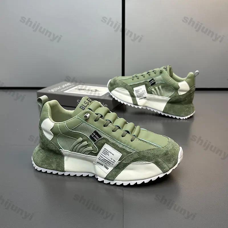 Men's Breathable Mesh Sneakers Non-Slip Wear-Resistant Work Shoes Men Autumn Casual Thick Soled Walking Shoes Zapatillas Hombre