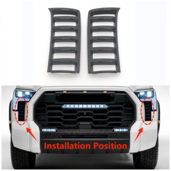 Черная Передняя Решетка Фары Боковая Рамка Накладка Для - Toyota Tundra