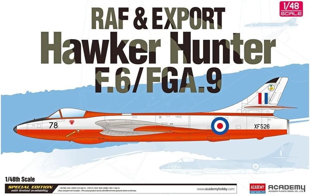 Academy Hawker Hunter Special Edition Plastic Model Kit 12312 1/48 F.6/FGA.9