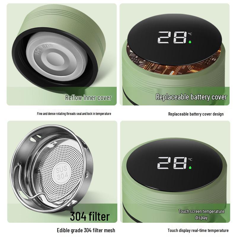 316 Stainless Steel Insulated Smart Cup, Tea & Water Separation, Stylish Gift for Men & Women