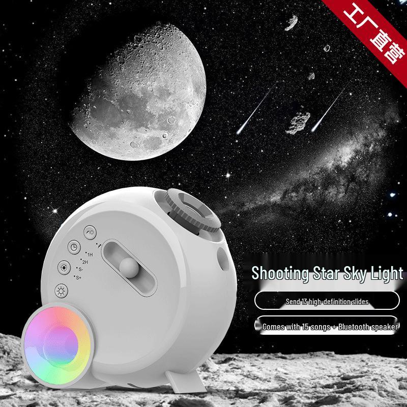 Bluetooth Starry Sky Projector Night Light with Multi-Pattern Effects for Bedroom and Live Room Ambiance.