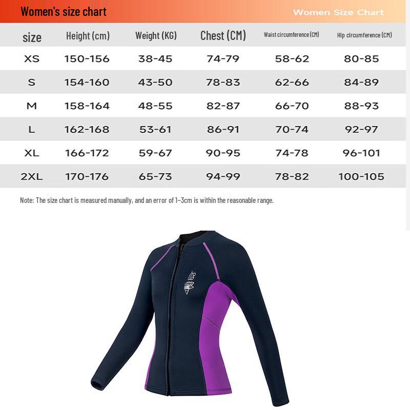 Pulia Unisex Long Sleeve Split Wetsuit Top
