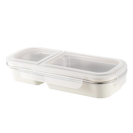 Stainless Steel Snack Containers Reusable 3 Compartment Condiment Box with Lids Food Storage Sauce Cups for School Travel