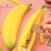 Fashion Silicone Banana Shape Coin Purse Zipper Makeup Brush Bag Storage Pouch