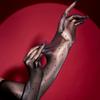 Polka Dots 3D Aurora Oil Shiny Silky Transparent Gloves Women Sexy Five Fingers Elbow Long Gloves For Pole Dance Nightclub Party
