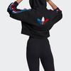 Adidas Originals Trefoil Sport Casual Hooded Pullover Knit Striped Sweatshirt Women Sweatshirt Black GN2853