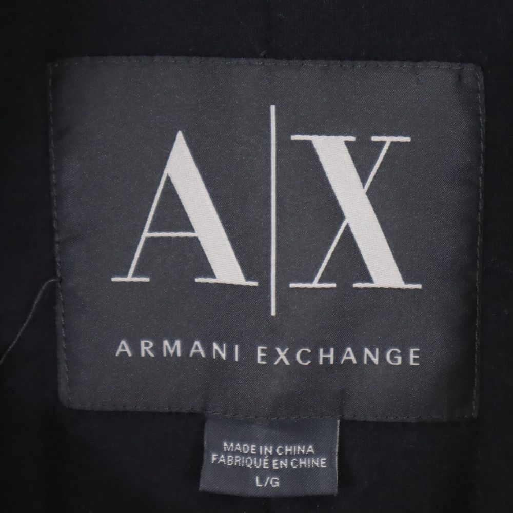 Armani Exchange Sweat Riders Jacket L Black With Thin Padding Men's Used