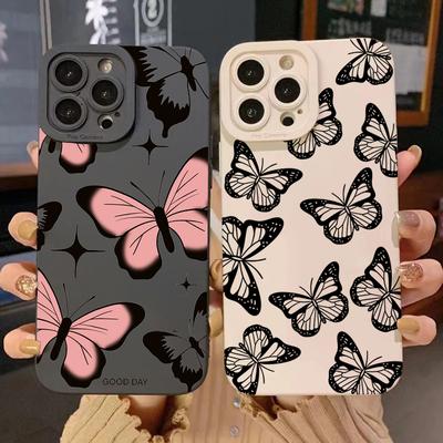 Butterfly Pattern Phone Case For iPhone 17 Pro Max 16 15 14 13 12 11 Pro 17 Air 16E XS X XR 7 8 Plus SE Shockproof Soft Cover