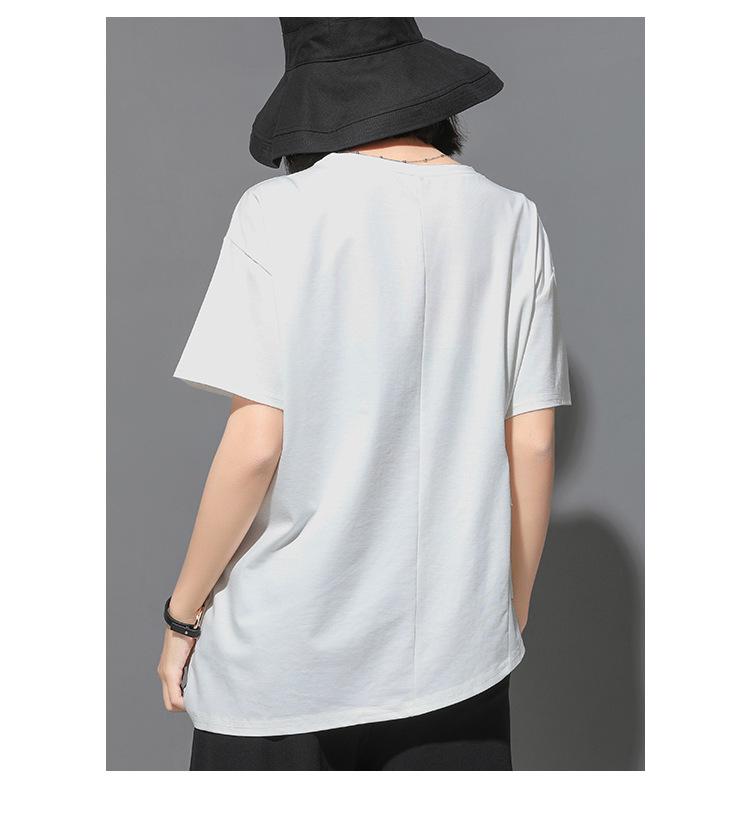 European & American Summer Women's Lace Tassel T-Shirt: Short-Sleeved, High-Street, Ins-Style, Cold Splicing, Irregular Design.