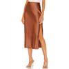 Elegant Temperament, High-quality Acetate Satin Elastic High-waist Split Mid-length Skirt