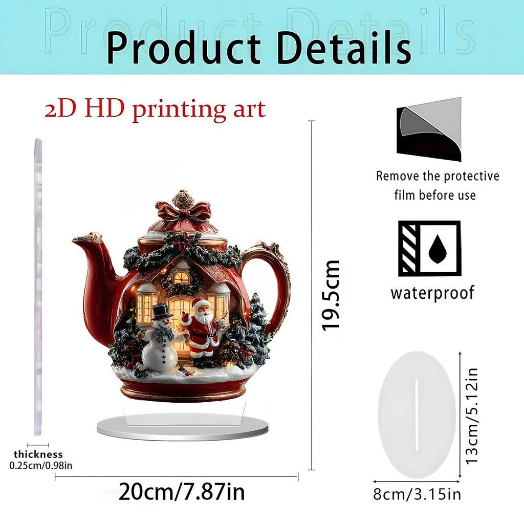 Ornement de table pomme de Noël et du Nouvel An en acrylique 2D