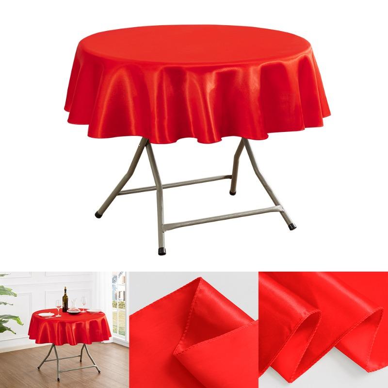 150/180/200cm Round Satin Tablecloth Bright Silk Tablecloth For Baby Shower Wedding Birthday Party Banquet Christmas Table Decor
