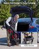 2-in-1 Rollator Gehhilfe & Transportstuhl für Senioren, Faltbarer Rollender Gehwagen Rollstuhl, Leichte Aluminium Mobilitäts-Gehhilfe mit Vollgummi