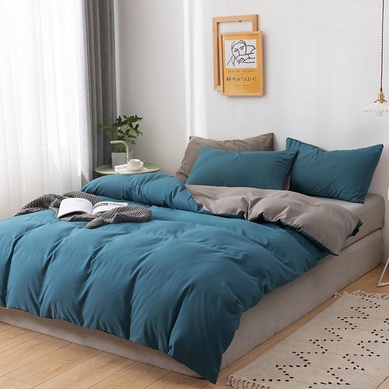 Soft, Skin-Friendly Solid Color Quilt Cover for All Seasons - Ideal for Student Dorms