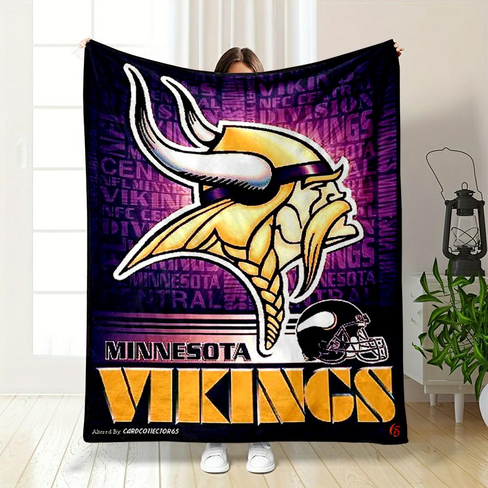 Minnesota Vikings Logo Design Blanket Flannel blanket for bedroom, living room, sofa, and nap sofas.