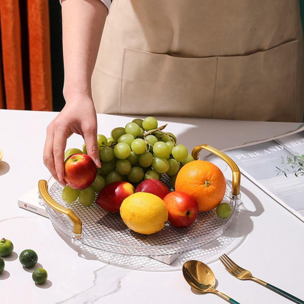 Cake Stand Transparent Cake Tray with Dome Lid with Handle Cake Plate Round Plastic Tea Trays Breakfast
