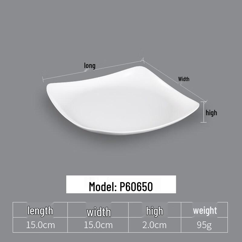 Yipan White Melamine 3-Compartment Serving Plates (5-Pack)