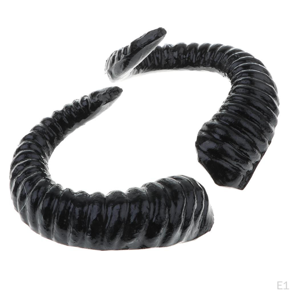 2 Paar Künstliches Schaf Widder Kostüm Stirnband für Halloween Cosplay - Schwarz