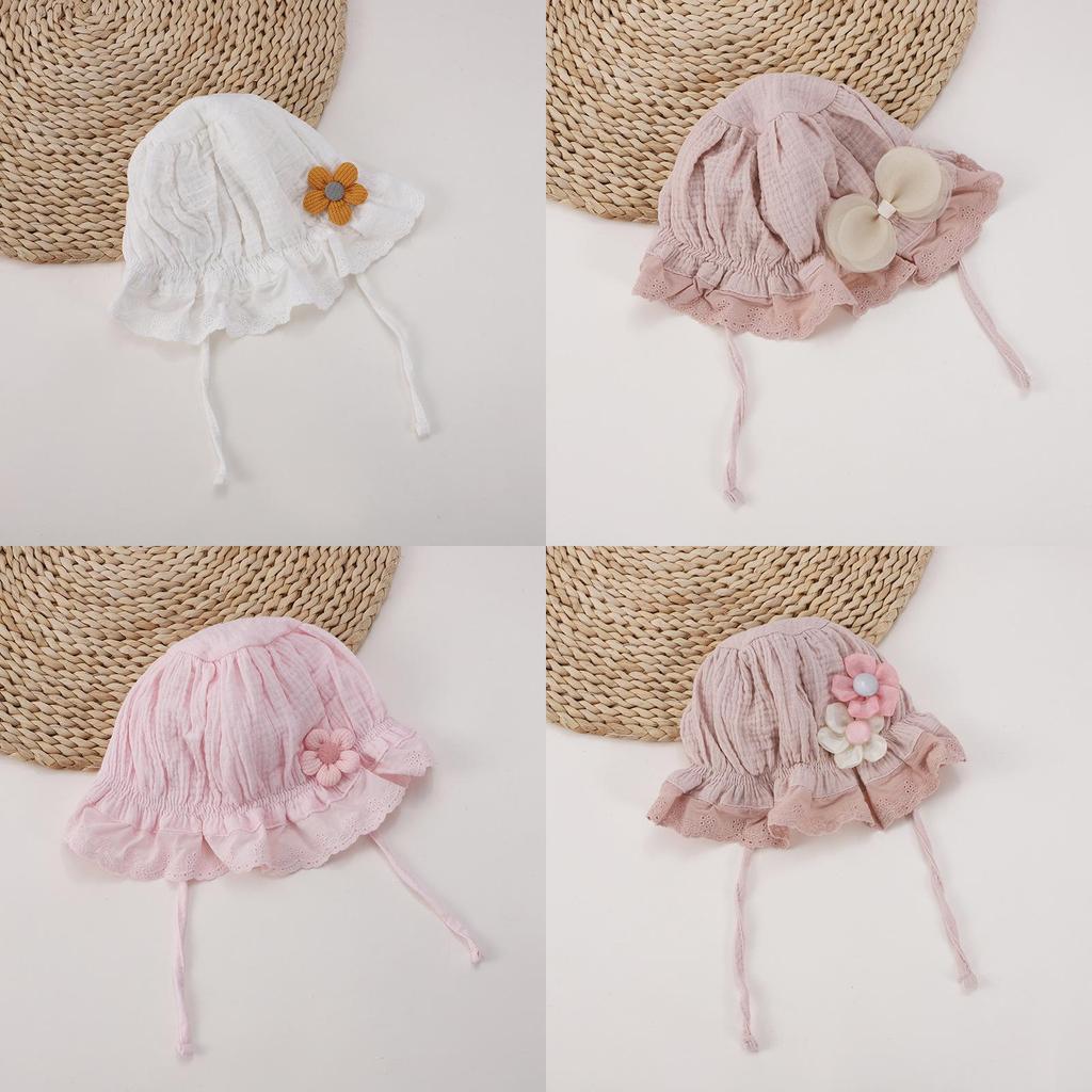 Baby Girl Sun Hat With Butterfly Bow Cotton Sunshade For Spring And Summer
