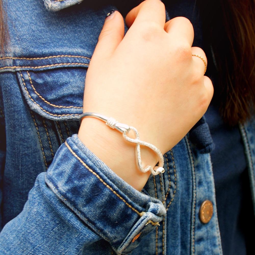 Minimalist Women's 925 Silver Bracelet 3.5MM Open Bangle Fashion Party Body Jewelry Anniversary Gift