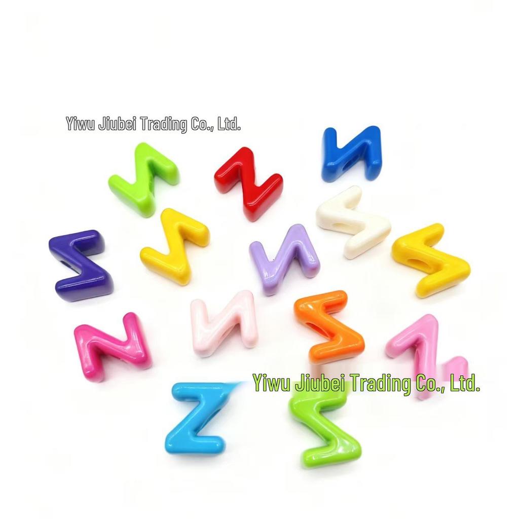 Colorful Acrylic Alphabet 'A' Beads for DIY Keychains & Charms