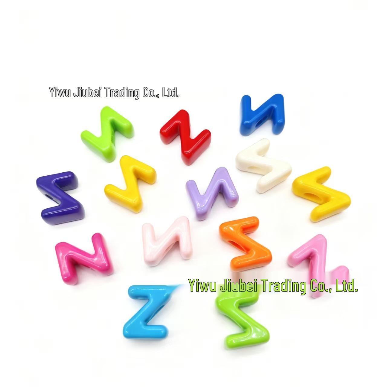 Colorful Acrylic Alphabet  A  Beads for DIY Keychains & Charms Mixed Colors