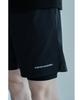 Eolseukamela [2-Pack] 2-In-1 Active 7-Inch Shorts_Half & Long Tights_Black