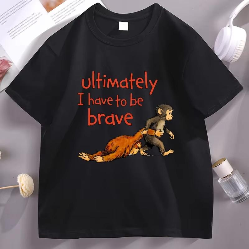 

Baby Monkey Holding Plush Toy Graphic T Shirts Unisex Women Team Punch Tshirt Casual Comfortable Round Neck Shortsleeved Top 2XL