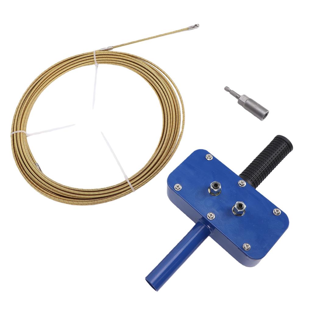 Electric Cable Puller Drill Powered Wire Threading Device with Drill Adapter and 15m Cable for Wall Pipe