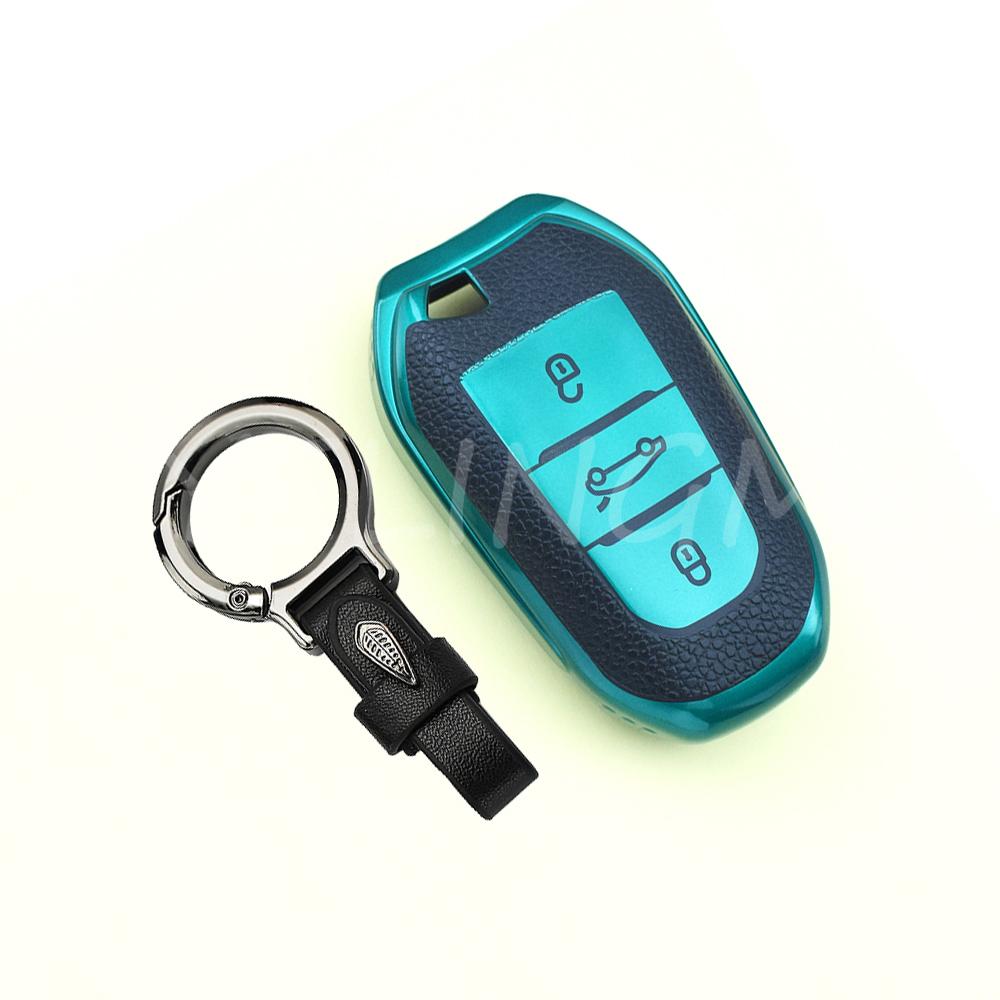 Tpu For Peugeot 2008 3008 4008 5008 308 408 508 Citroen C1 C2 C4 C6 C3-Xr Grand Ds3 Ds5 Leather Car Smart Key Case Cover Shell