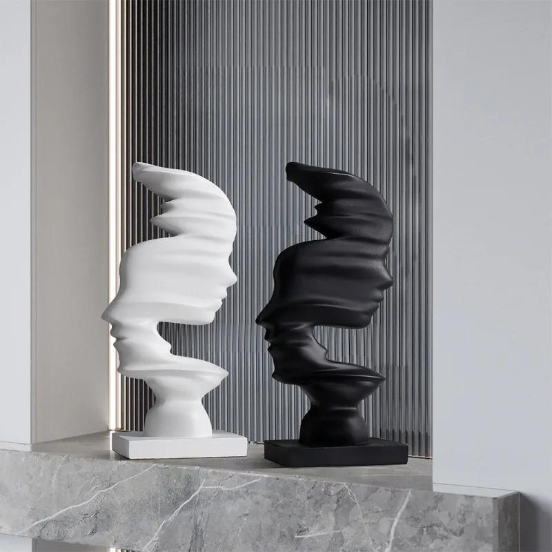 Moderne Abstrakte Menschliche Harzskulptur, Kreatives Kunstornament für TV-Schrank, Wohnzimmer Büro Schreibtisch Dekor, Minimalistisches Geschenk