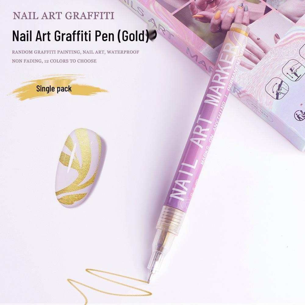 Shein Cross-Border Hot Sale Nail Art Pen Set - DIY Color Painting & Graffiti Highlighter Acrylic Marker for Outlining