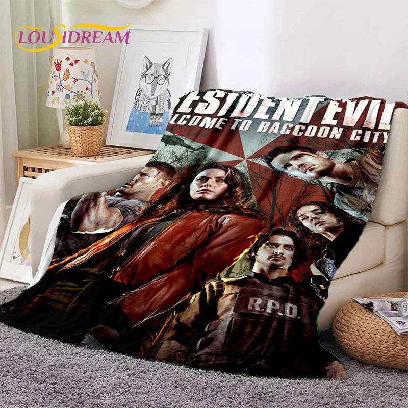 Horror Games R-Resident Evil Soft Flannel Blanket for Beds Bedroom Sofa Picnic,Throw Blanket for Cover Outdoor Leisure Nap Gift